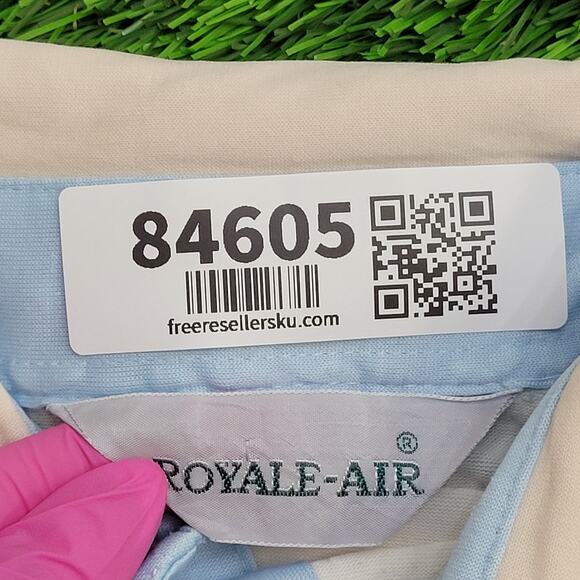 Vintage 90s MOD Disco Polo Shirt S/M 19x25 Ivory Hippie USA - Picture 8 of 12